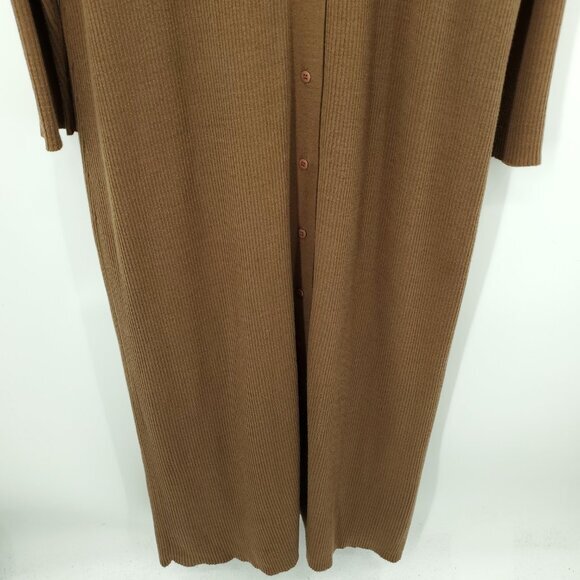 VTG Y2K metrostyle Ribbed Maxi Matching Tank Dress/Duster Sweater Set 1X Brown - Picture 8 of 16